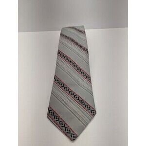 Connoisseur Collection Geometric Striped Silk Pointed Classic Necktie Tie